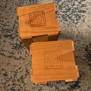 Two Napa Valley Box Co. Wooden CD Storage Crate Holds 20 CD’s Boho Cottage